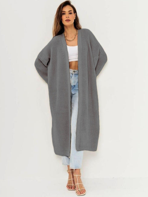 'Kaelis' Full Length Knit Cardigan - Celes Fashion